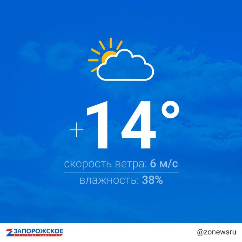 Переменная облачность ожидается в Запорожской области в четверг