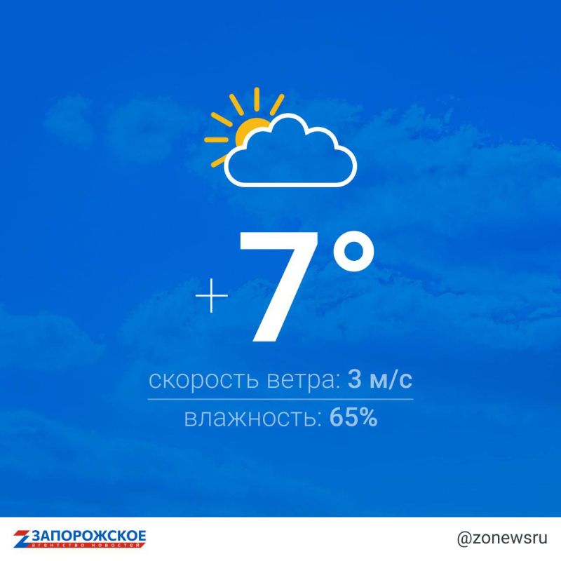 Переменная облачность ожидается в Запорожской области в среду