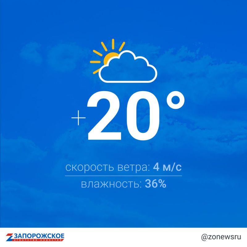 Облачная с прояснениями погода ожидается в Запорожской области в четверг