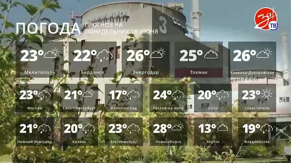 Прогноз погоды на понедельник 16 июня