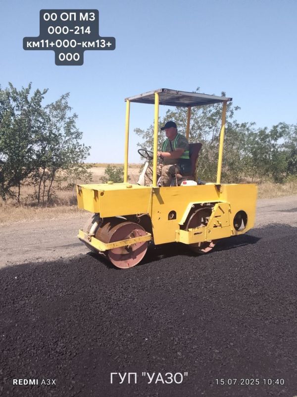 Ямочный ремонт дорог продолжается в Запорожской области