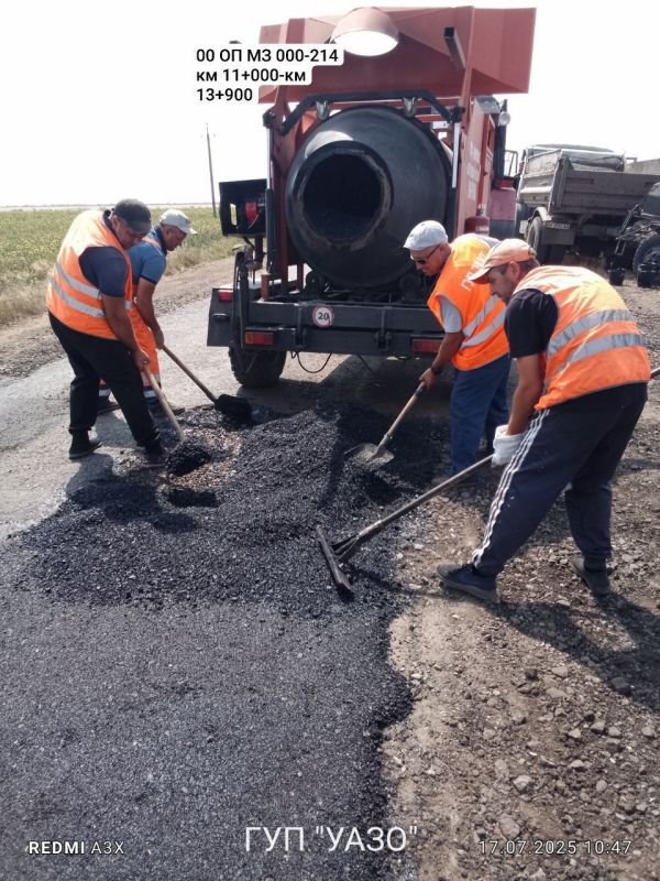 Ямочный ремонт дорог продолжается в Запорожской области Ямочный ремонт дорог продолжается в Запорожской области