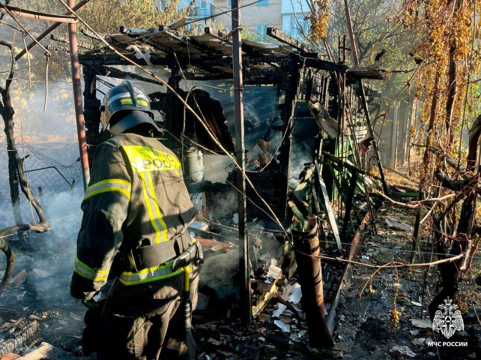 В Мелитополе горели хозяйственные постройки