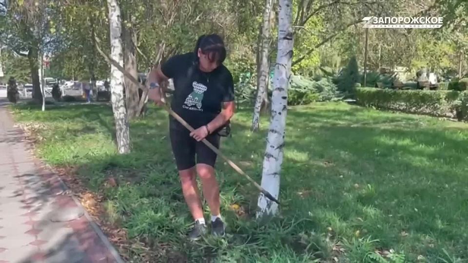 Так мелитопольские коммунальщики приводили в порядок сквер Дружбы народов