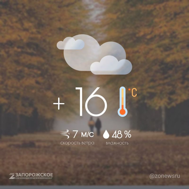 Пасмурная погода будет в Запорожской области в понедельник