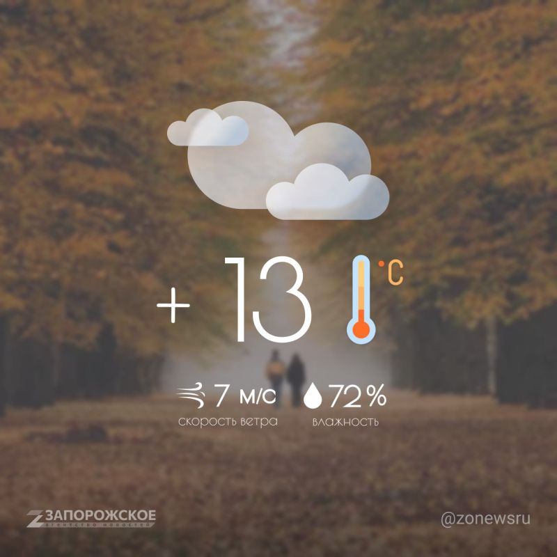 Пасмурная погода ожидается в Запорожской области в среду