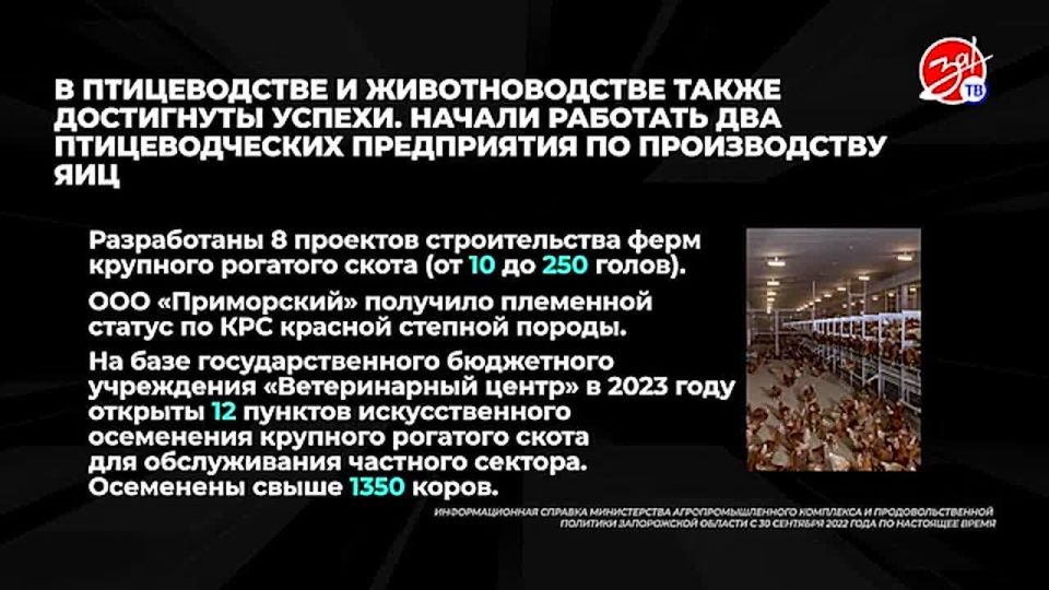 Очередной выпуск спецпроекта «Цифры и факты» посвящён агро-промышленному комплексу Запорожской области