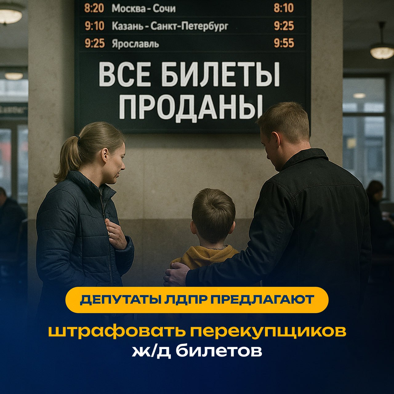 ЛДПР предлагает ввести штрафы для перекупщиков билетов на поезда