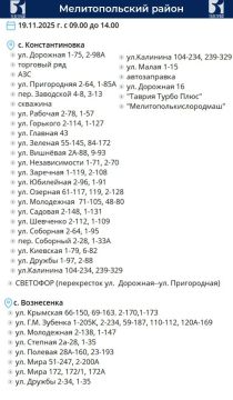 Сегодня плановое отключение электроэнергии будет в Мелитопольском районе
