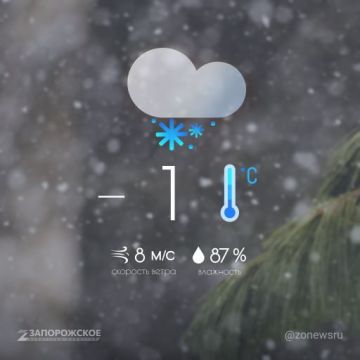 Снег с дождем ожидается в Запорожской области в понедельник