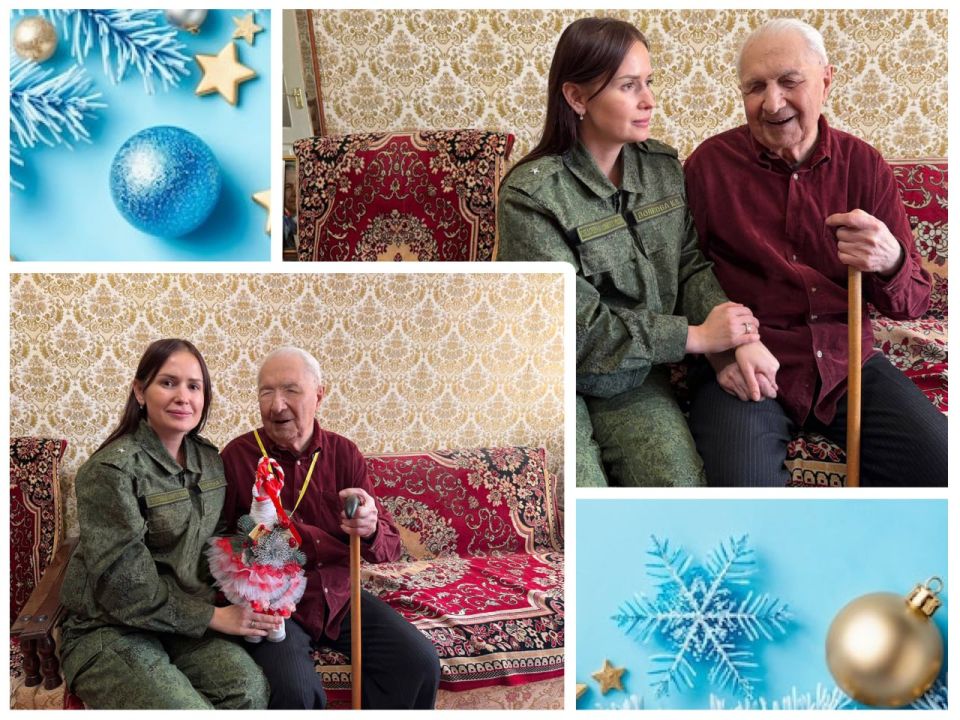 В Мелитополе сотрудники СК России по Запорожской области поздравили ветерана Великой Отечественной войны с праздниками