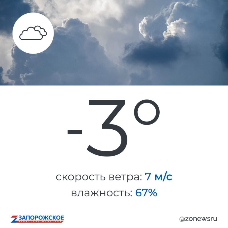 Пасмурная погода будет в Запорожской области в понедельник