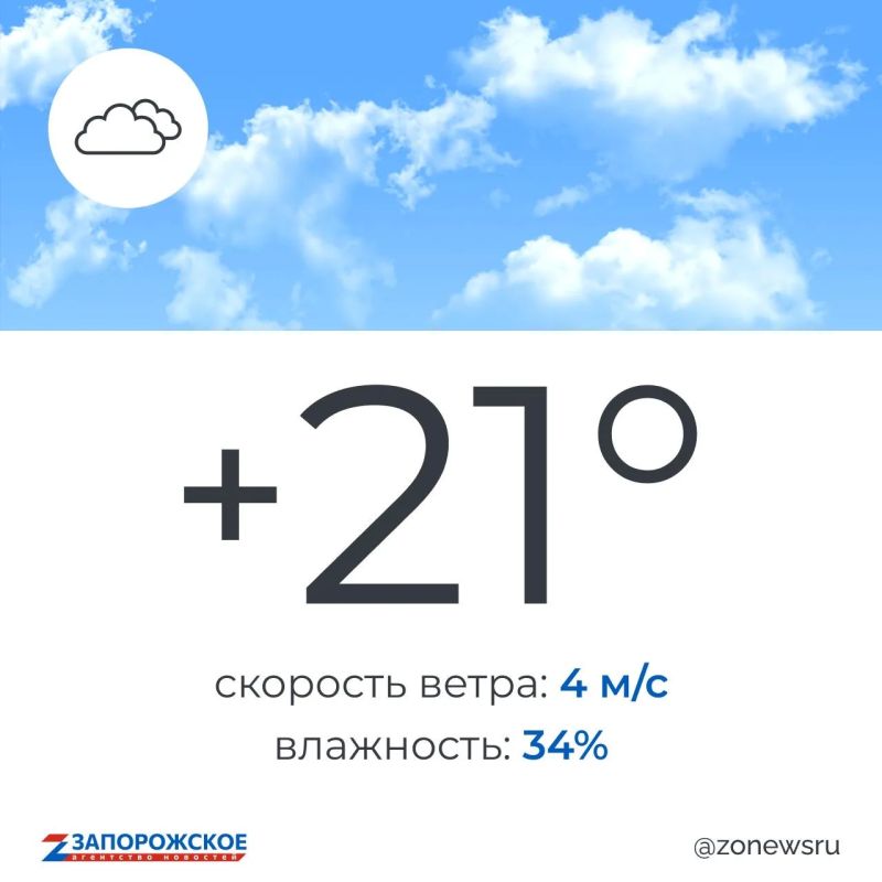Облачная погода будет в Запорожской области в среду