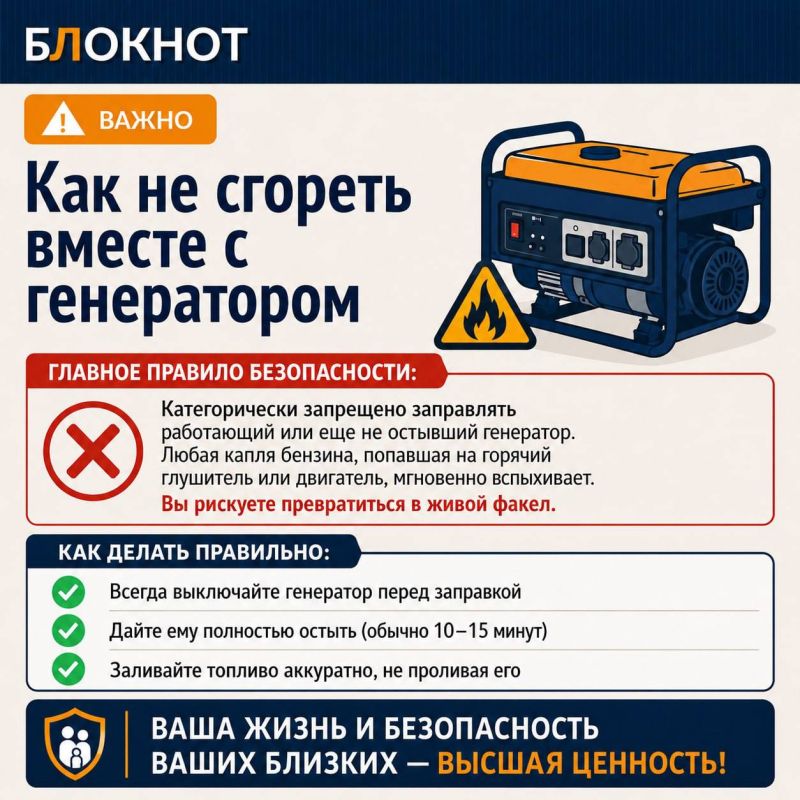 Как безопасно пользоваться генератором, чтобы не сгореть вместе с ним?