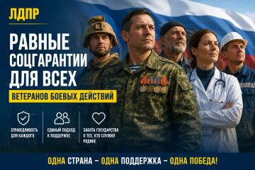 ЛДПР выступает за равные социальные гарантии для всех ветеранов боевых действий
